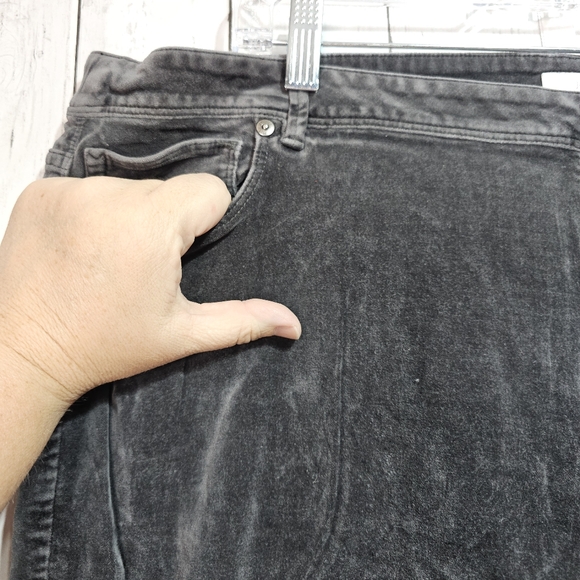 J. Jill Women's Gray Velveteen Velvet Pants Jeans Straight Leg Size 22. - Picture 3 of 8